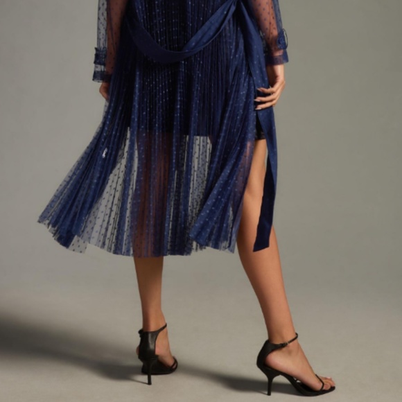 Brand New DOLAN SHEER DOT TULLE TRENCH COAT - Picture 5 of 8